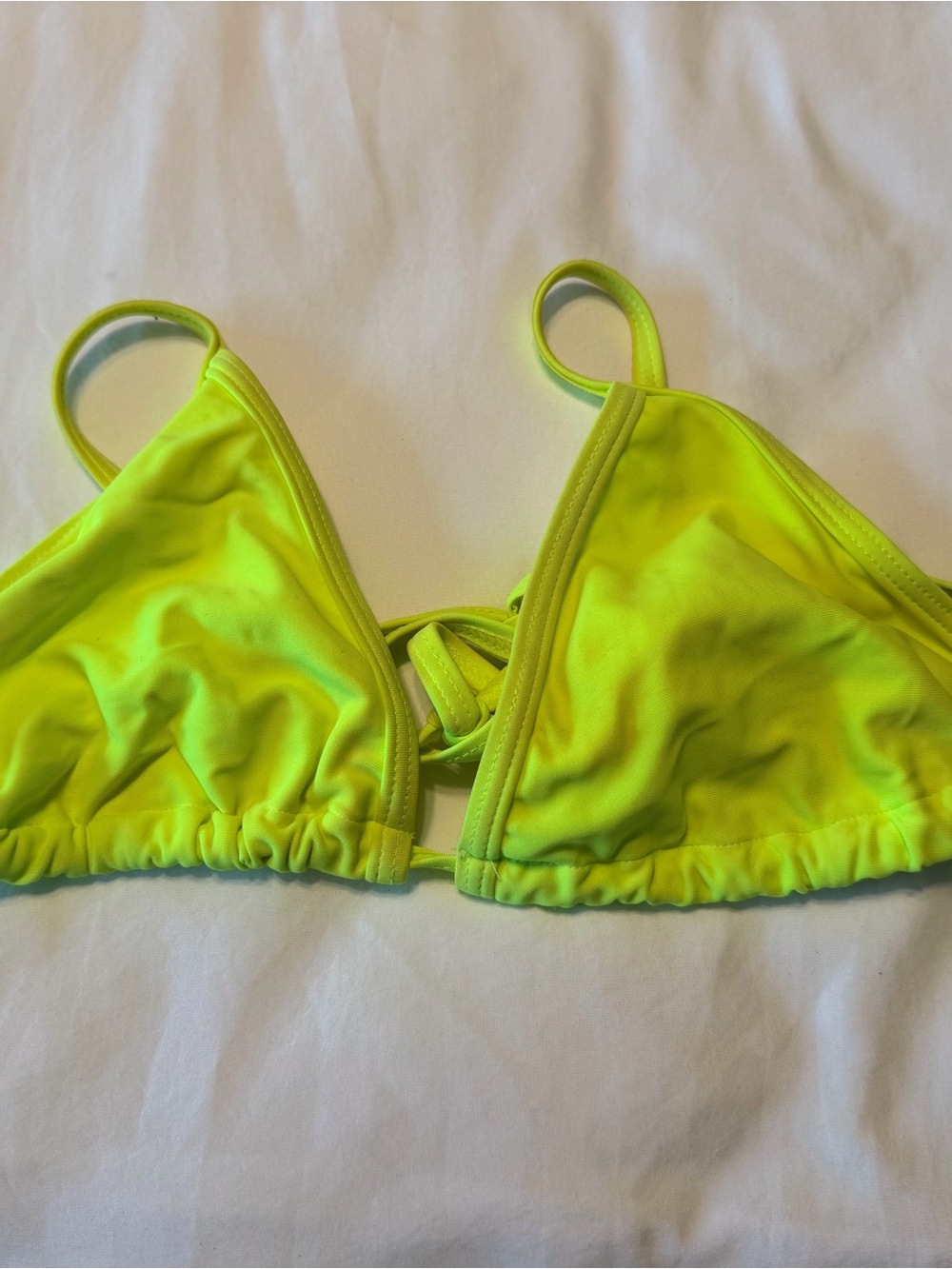 Neon Yellow Triangle Swim Top